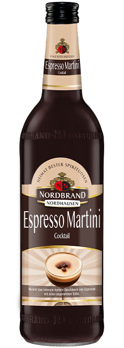 Das Foto zeigt die Echter Nordhäuser Espresso Martini Flasche
