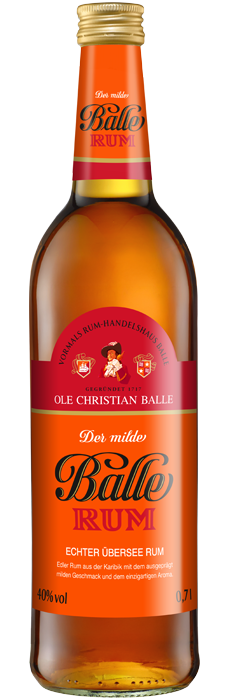 Das Foto zeigt die Balle Rum Flasche