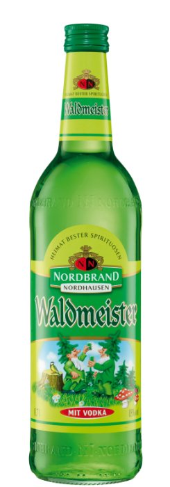Das Foto zeigt die NN Waldmeister Flasche