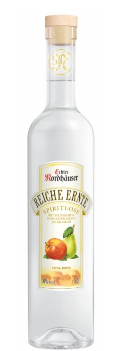 Das Foto zeigt die Reiche Ernte Apfel Birne Flasche