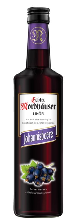 Das Foto zeigt die Echter Nordhäuser Johannisbeere Flasche