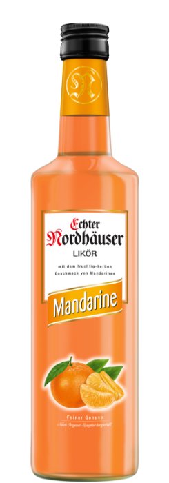 Das Foto zeigt die Echter Nordhäuser Mandarine Flasche