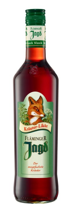 Das Foto zeigt die Fläminger Jagd Kräuter Flasche