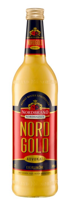 Das Foto zeigt die NN Nordgold Advokat Flasche