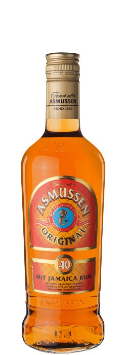 Das Foto zeigt die Asmussen 40 Jamaica-Rum Flasche